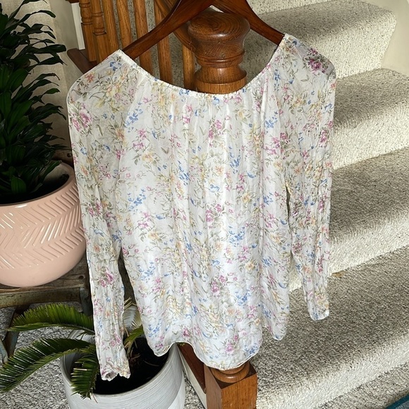 Vintage Viola Borghi Floral Pure Silk Top - Picture 8 of 16